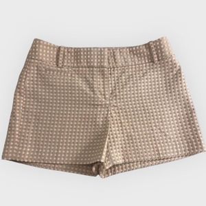 LOFT • SIZE: 4 • CUTE KHAKI SHORTS WITH PEACH POLKA DOTS | 4" INSEAM